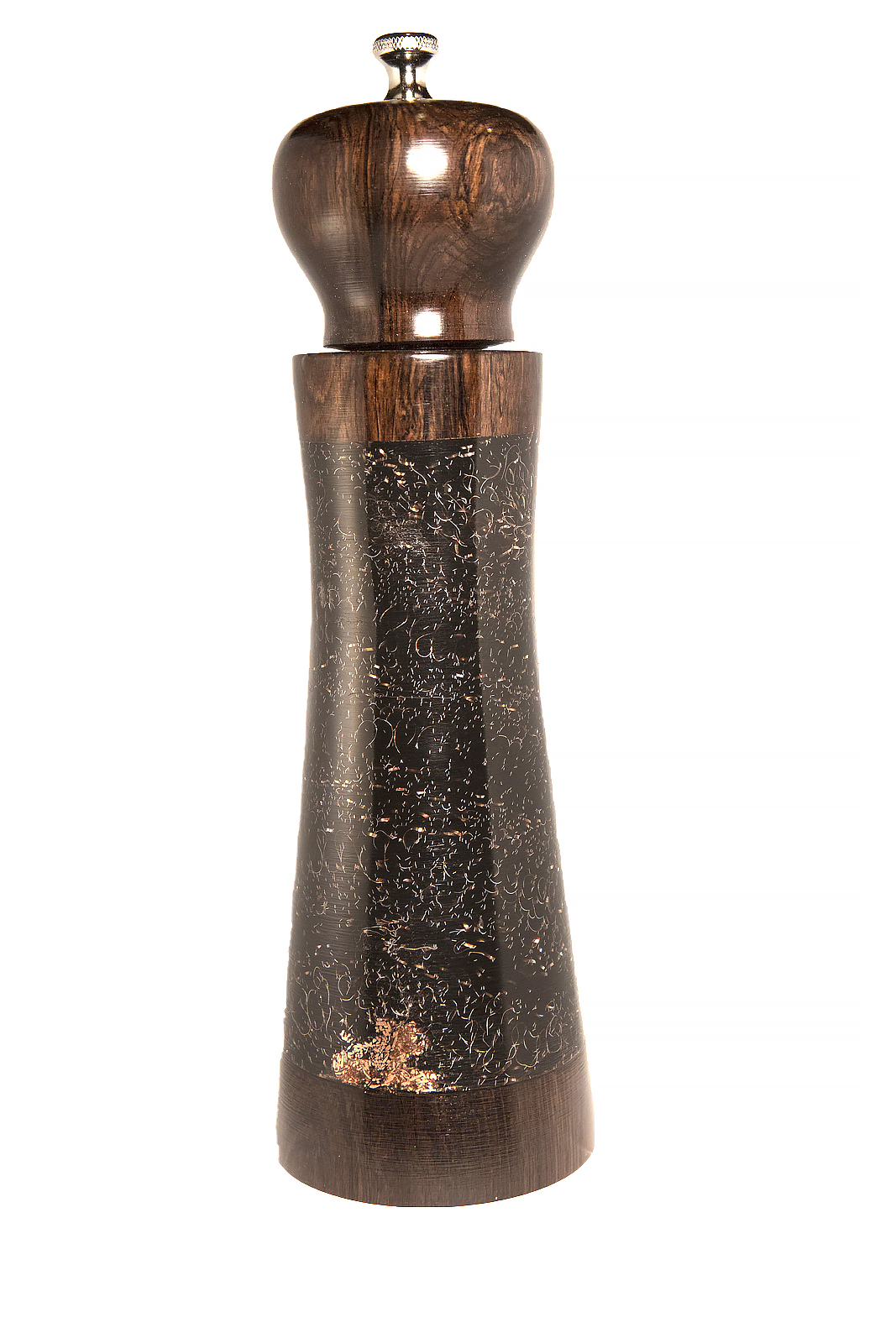 9-3/8" Copper cast in epoxy resin with African blackwood top & trim